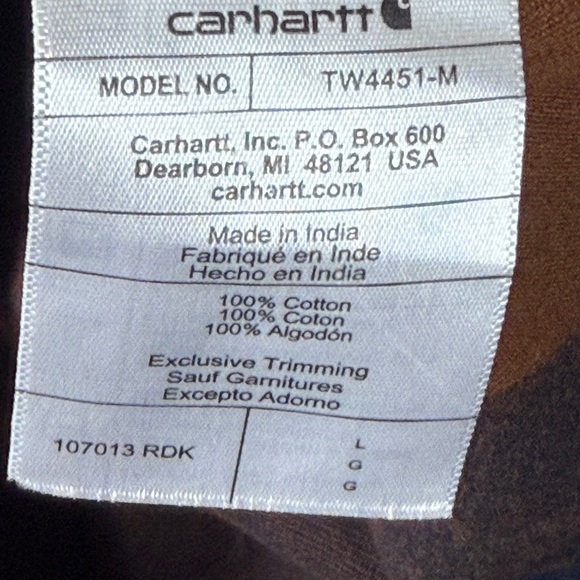 Carhartt Men’s Navy & Brown Buffalo Plaid Button-Down Shirt - Picture 8 of 8